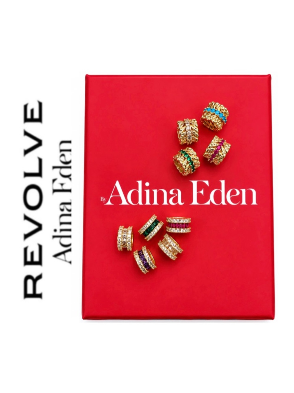 Adina Eden (9) Ornate Gold-Tone Multicolor Gemstone & Pavé Rondelle Charms